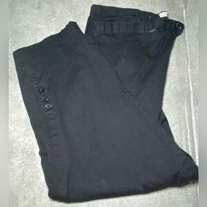 Carolina Blues Women's Cotton Chino Capri Pants Black Straight‎ Leg Mid-Rise 18